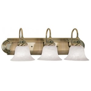 Livex Lighting Belmont 3 Bath Light in Antique Brass