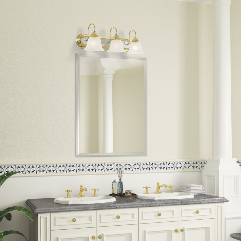 Livex Lighting Belmont 3 Bath Light in Polished Brass and Chrome