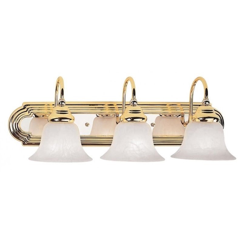 Livex Lighting Belmont 3 Bath Light in Polished Brass and Chrome