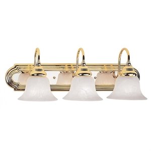 Livex Lighting Belmont 3 Bath Light in Polished Brass and Chrome