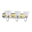 Livex Lighting Belmont 3 Bath Light in Multi-Color Chrome and Polished Brass