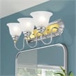 Livex Lighting Belmont 3 Bath Light in Multi-Color Chrome and Polished Brass
