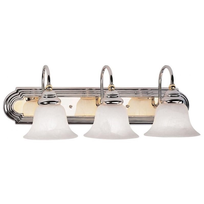 Livex Lighting Belmont 3 Bath Light in Multi-Color Chrome and Polished Brass