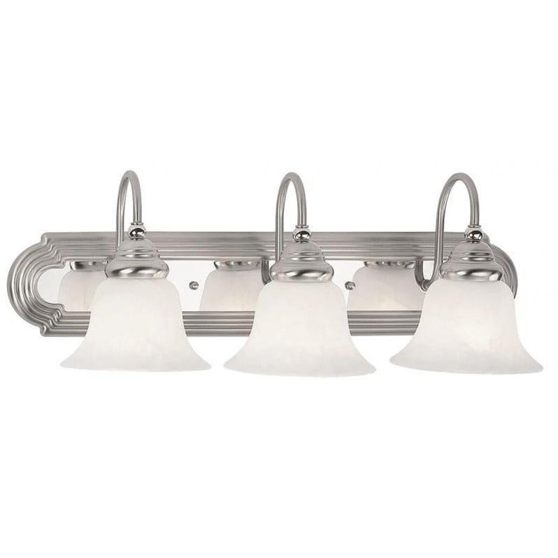 Livex Lighting Belmont 3 Bath Light in Brushed Nickel Finish with Chrome Insert