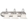 Livex Lighting Belmont 3 Bath Light in Brushed Nickel Finish with Chrome Insert