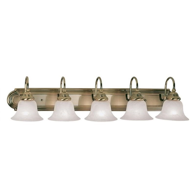 Livex Lighting Belmont 5 Bath Light in Antique Brass