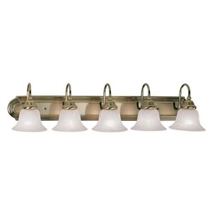 Livex Lighting Belmont 5 Bath Light in Antique Brass