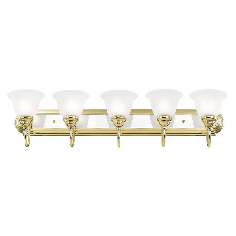 Livex Lighting Belmont 5 Bath Light in Polished Brass and Chrome