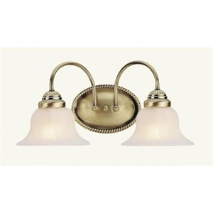 Livex Lighting Edgemont 2 Bath Light in Antique Brass