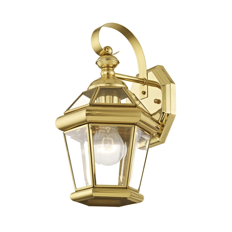 Livex Lighting Georgetown Outdoor Wall Lantern in Polished Brass