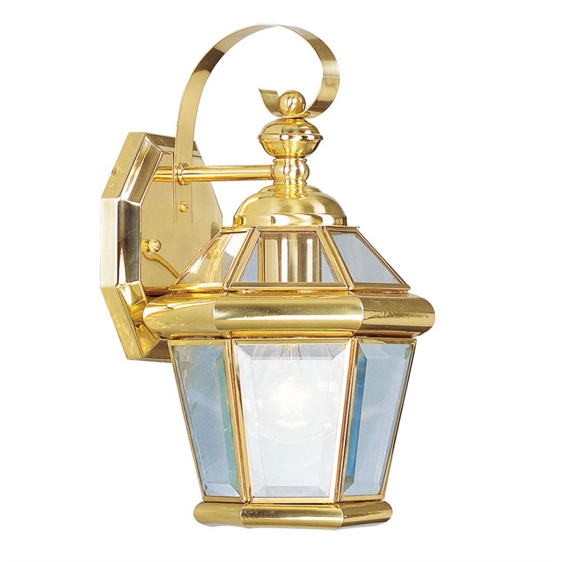 Livex Lighting Georgetown Outdoor Wall Lantern in Polished Brass