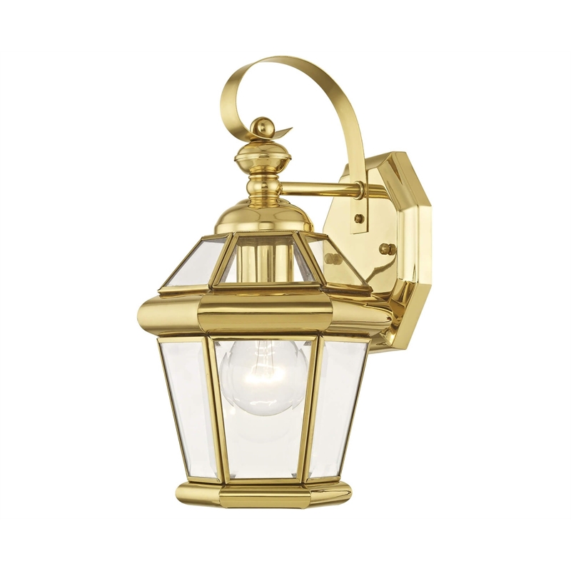 Livex Lighting Georgetown Outdoor Wall Lantern in Polished Brass