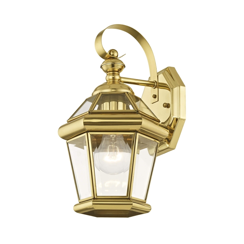 Livex Lighting Georgetown Outdoor Wall Lantern in Polished Brass