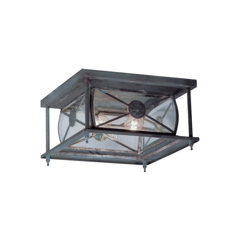 Livex Lighting Providence 2 Light Outdoor Ceiling Mount in Charcoal