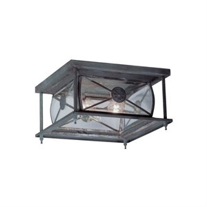 Livex Lighting Providence 2 Light Outdoor Ceiling Mount in Charcoal