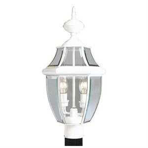 Livex Lighting Monterey 2 Light Outdoor Post Head in White
