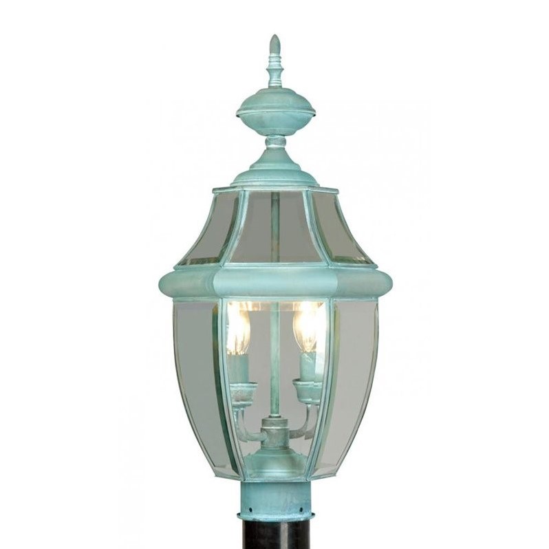 Livex Lighting Monterey 2 Light Outdoor Post Head in Verdigris