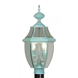 Livex Lighting Monterey 2 Light Outdoor Post Head in Verdigris