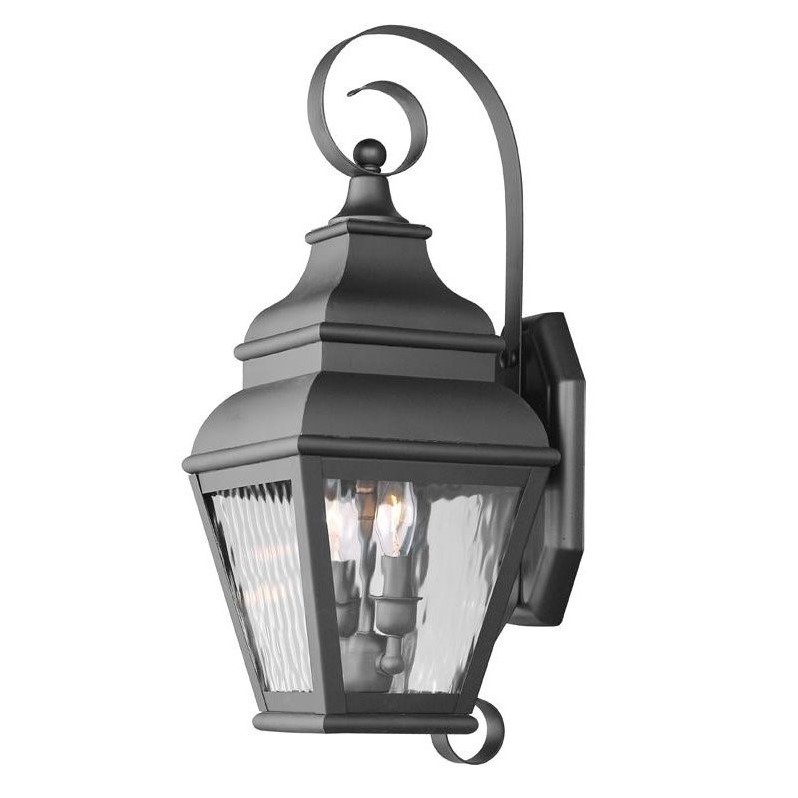 Livex Lighting Exeter 2 Light Outdoor Wall Lantern in Black