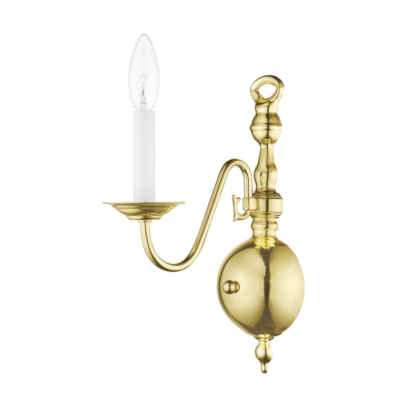 Livex Lighting Williamsburgh 1-Light Wall Sconce in Polished Brass