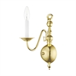 Livex Lighting Williamsburgh 1-Light Wall Sconce in Polished Brass