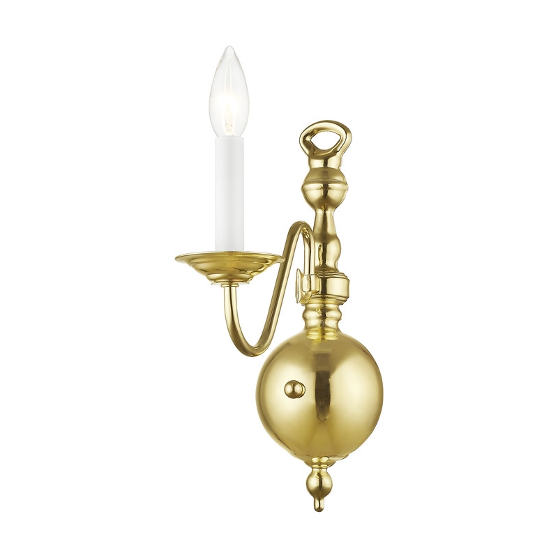 Livex Lighting Williamsburgh 1-Light Wall Sconce in Polished Brass