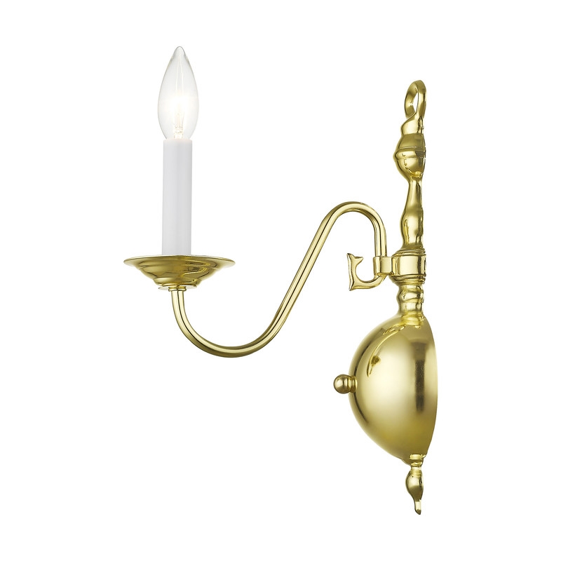 Livex Lighting Williamsburgh 1-Light Wall Sconce in Polished Brass