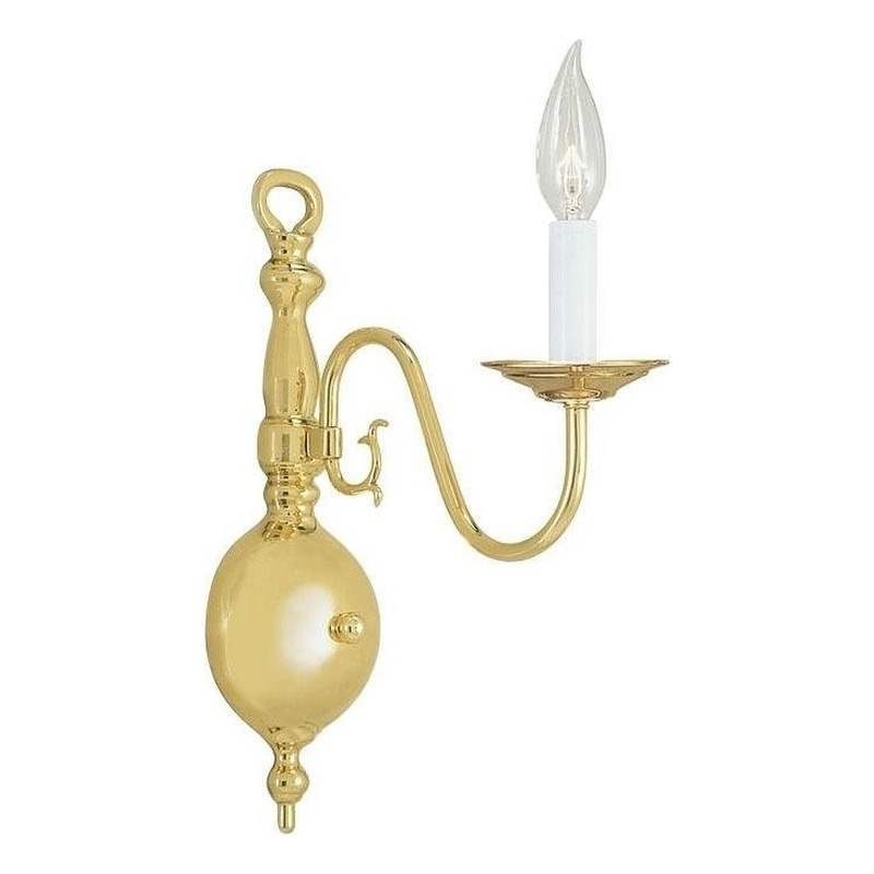 Livex Lighting Williamsburgh 1-Light Wall Sconce in Polished Brass