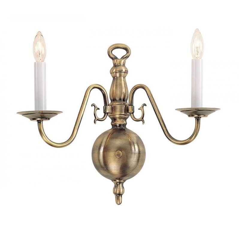 Livex Lighting Williamsburgh Wall Sconce in Antique Brass