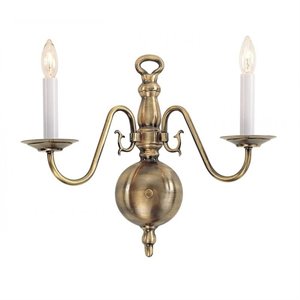 Livex Lighting Williamsburgh Wall Sconce in Antique Brass
