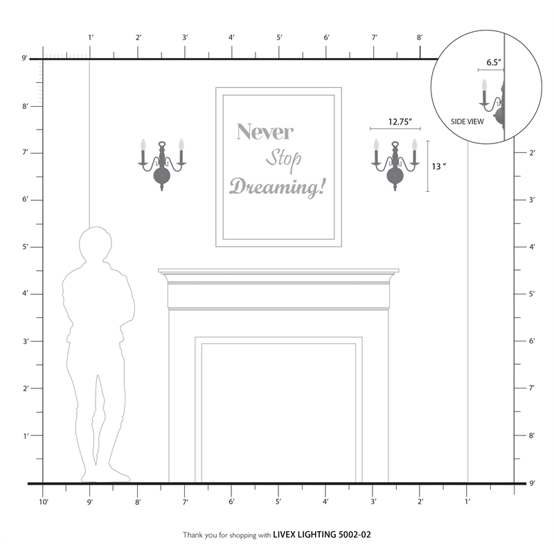 Livex Lighting Williamsburgh 2-Light Metal Wall Sconce in Polished Brass