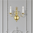 Livex Lighting Williamsburgh 2-Light Metal Wall Sconce in Polished Brass