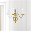 Livex Lighting Williamsburgh 2-Light Metal Wall Sconce in Polished Brass