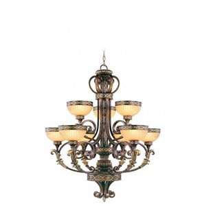 Livex Lighting Seville Chandelier in Palacial Bronze with Gilded Accents