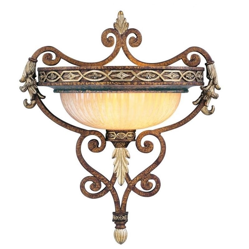 Livex Lighting Seville Wall Sconce in Palacial Bronze with Gilded Accents