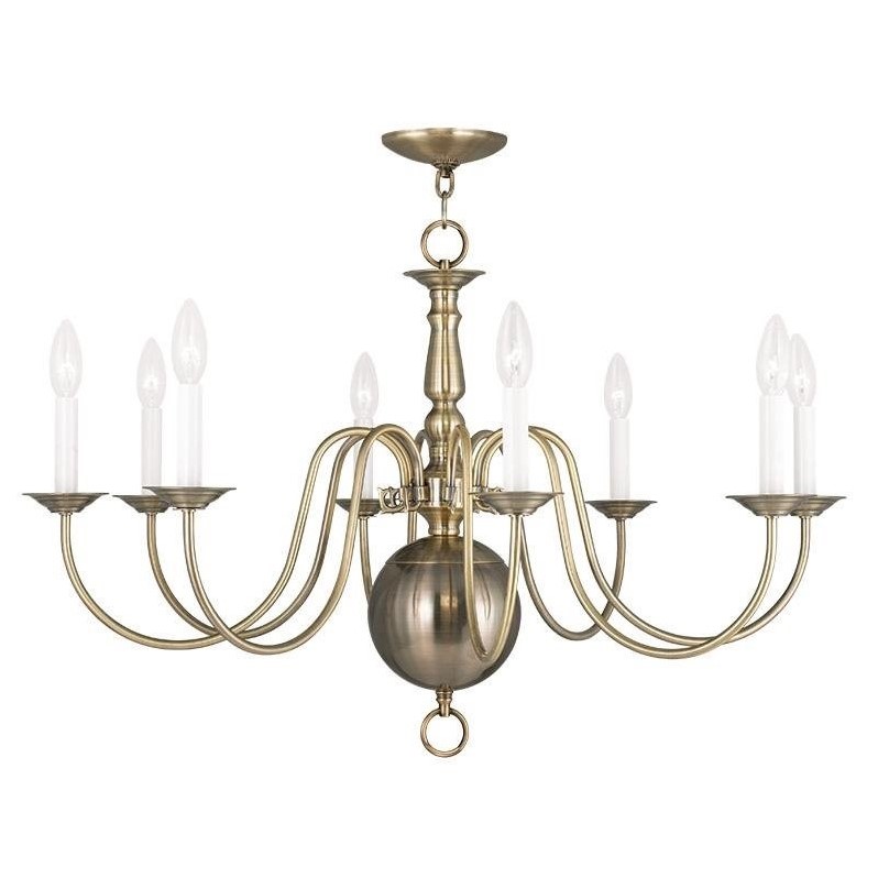 Livex Lighting Williamsburgh Chandelier in Antique Brass