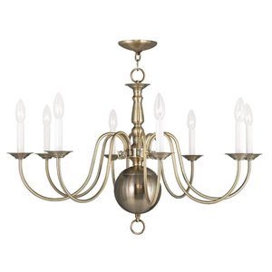 Livex Lighting Williamsburgh Chandelier in Antique Brass
