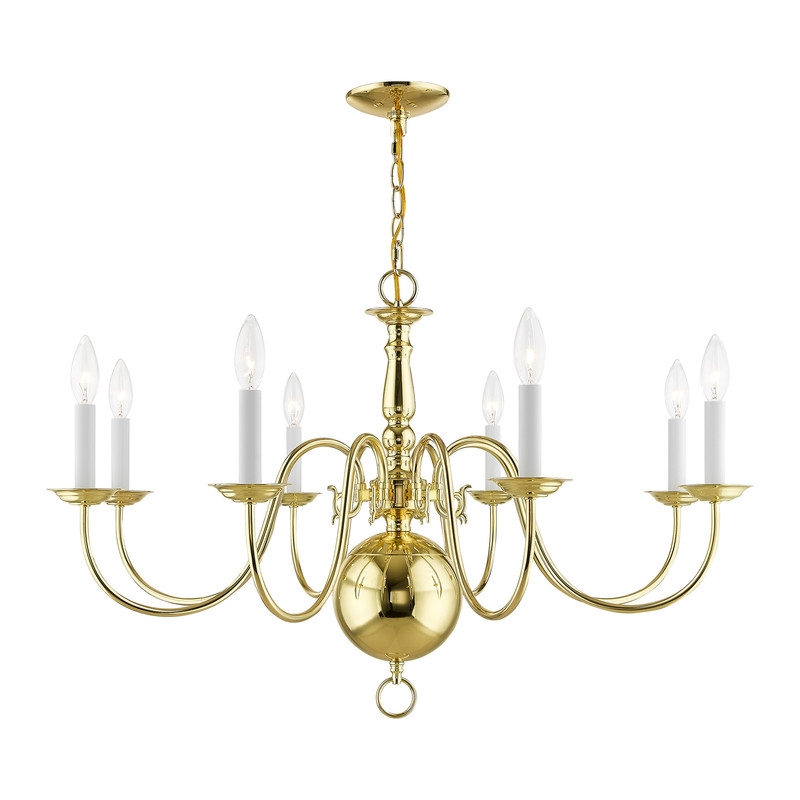 Livex Lighting Williamsburgh Chandelier in Polished Brass