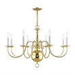 Livex Lighting Williamsburgh Chandelier in Polished Brass