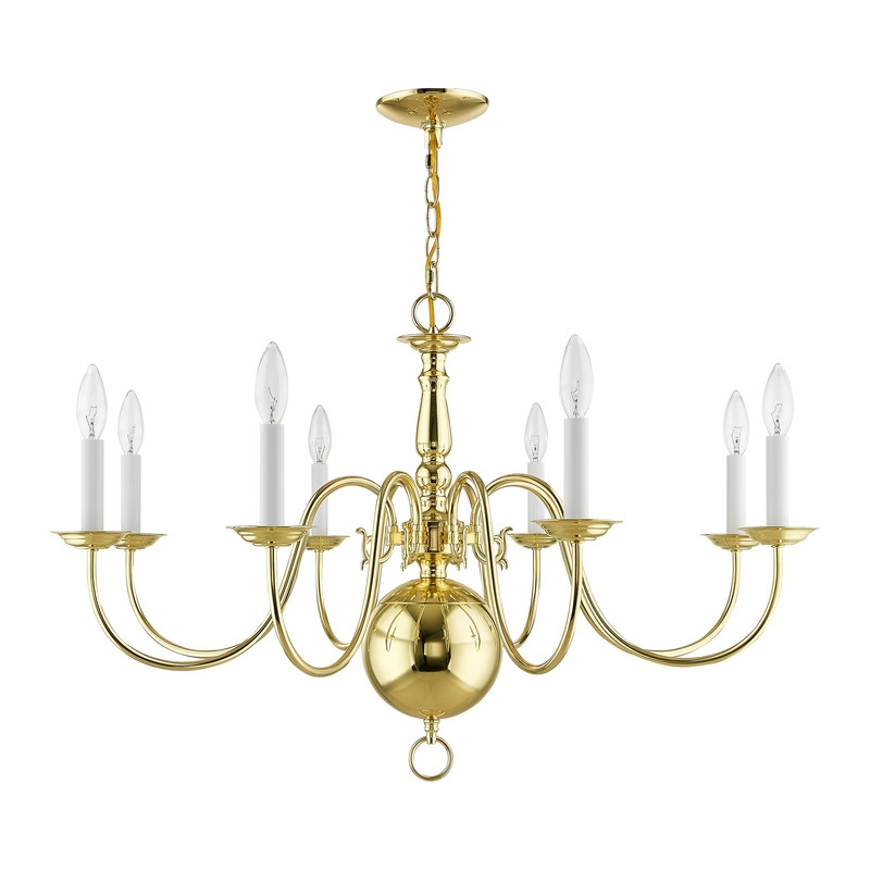 Livex Lighting Williamsburgh Chandelier in Polished Brass