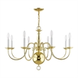 Livex Lighting Williamsburgh Chandelier in Polished Brass
