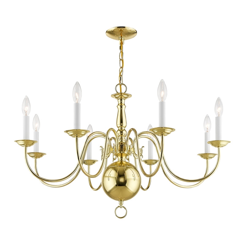 Livex Lighting Williamsburgh Chandelier in Polished Brass
