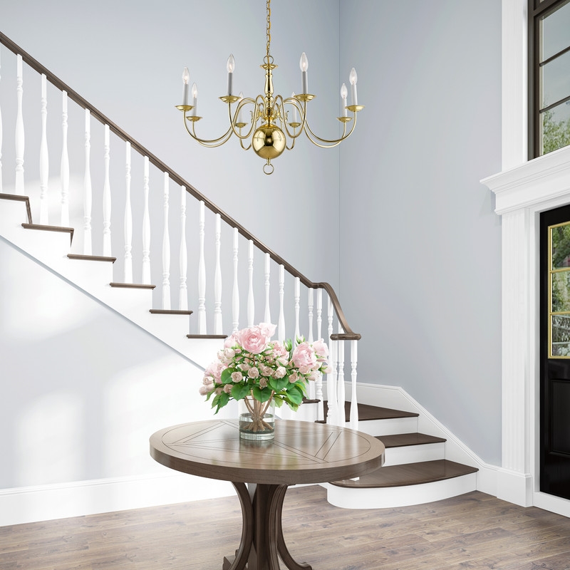 Livex Lighting Williamsburgh Chandelier in Polished Brass