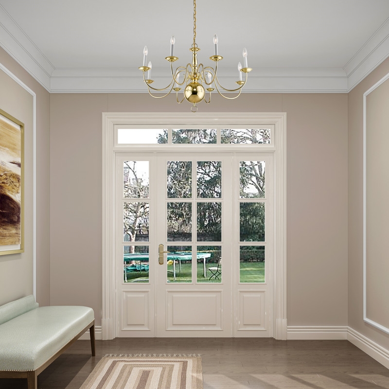 Livex Lighting Williamsburgh Chandelier in Polished Brass