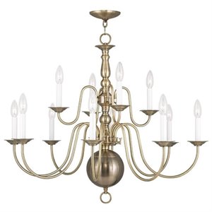 Livex Lighting Williamsburgh Chandelier in Antique Brass
