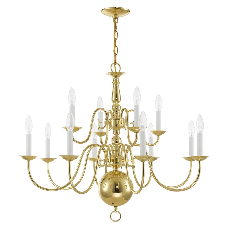 Livex Lighting Williamsburgh Chandelier in Polished Brass