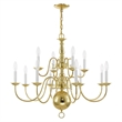 Livex Lighting Williamsburgh Chandelier in Polished Brass