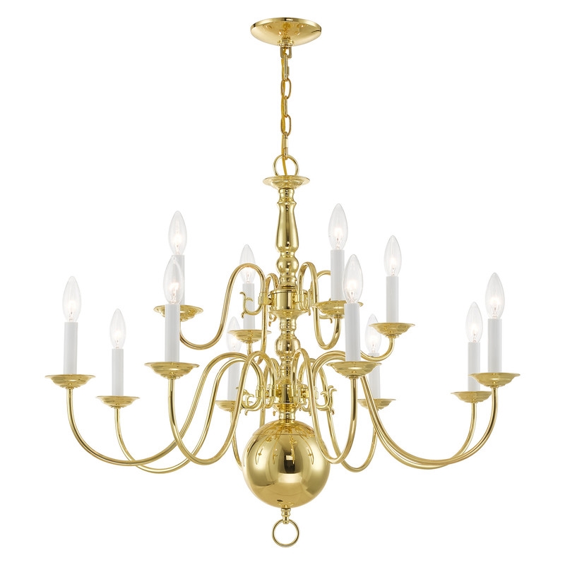 Livex Lighting Williamsburgh Chandelier in Polished Brass