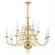 Livex Lighting Williamsburgh Chandelier in Polished Brass