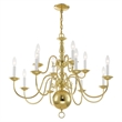 Livex Lighting Williamsburgh Chandelier in Polished Brass